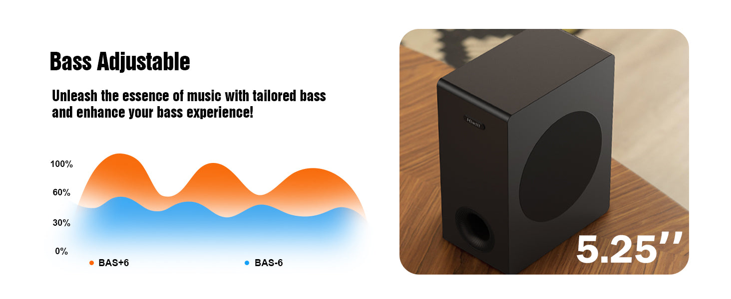 Dolby Atmos Soundbar 380W 5.1CH Soundbar with 5.25'' Subwoofer 2 Rear Speakers Wired Surround Sound System eARC ARC Optical Connection Compact bluetooth Speaker Soundbar