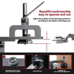 Premium Aluminum Concealed Hinge Jig - Adjustable, Precision Drilling, Multiple Offsets for Cabinet Making, Easy Setup