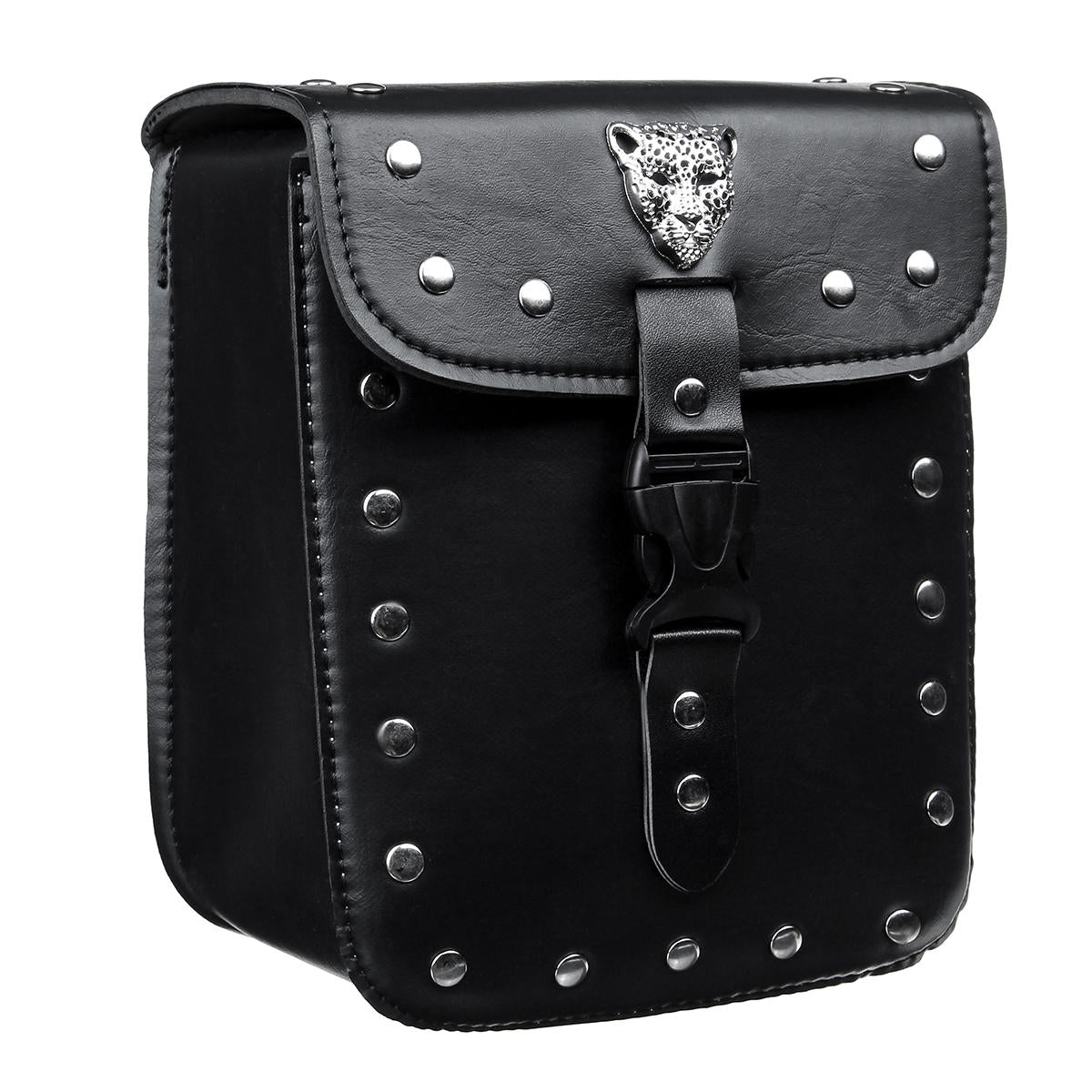 Universal Motorcycle Front Rear Fork Tool Pouch Side Bag Saddlebag PU Leather