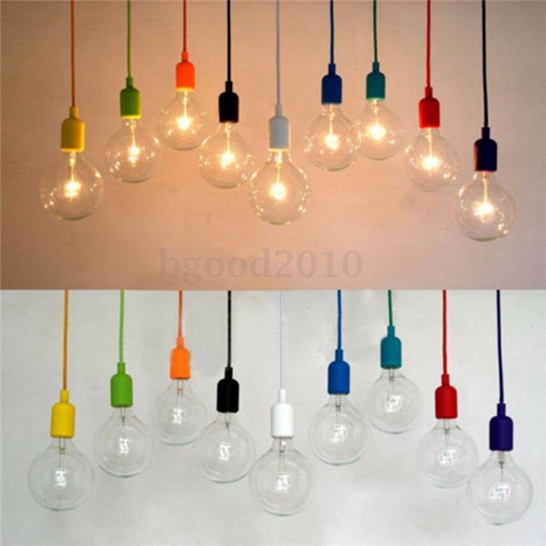Colorful E27/E26 Silicone Ceiling Lamp Holder Light Socket Customize Rope Cord