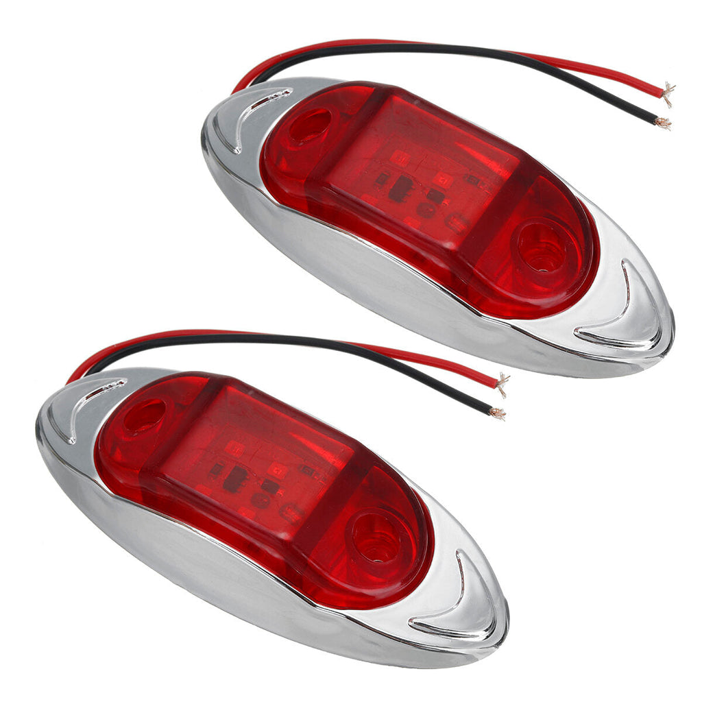 2PCS 24V 6LED Side Marker Lights Indicator Car Trailer Truck Lorry Van Lamp