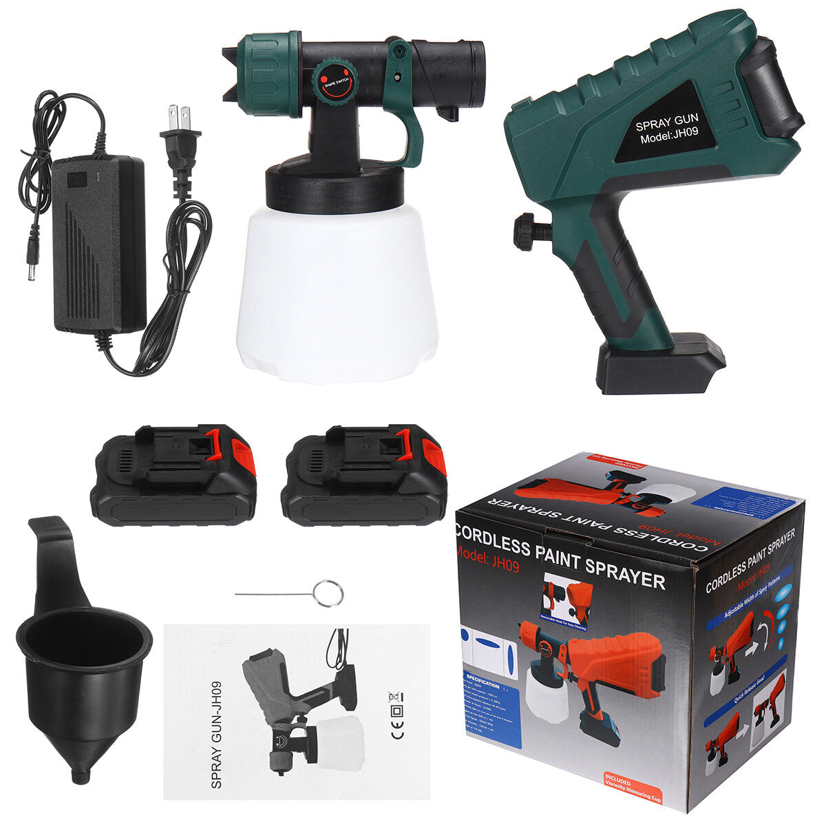 Cordless Paint Sprayer Electric Powerful Spray Gun Adjustable Valve Knob for Painting Fit Makiita