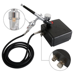 Mini Air Pump Airbrush Set with Compressor 0.3mm Sprayer Airbrush Kit for Nail Airbrush for Model/Cake/Car Painting