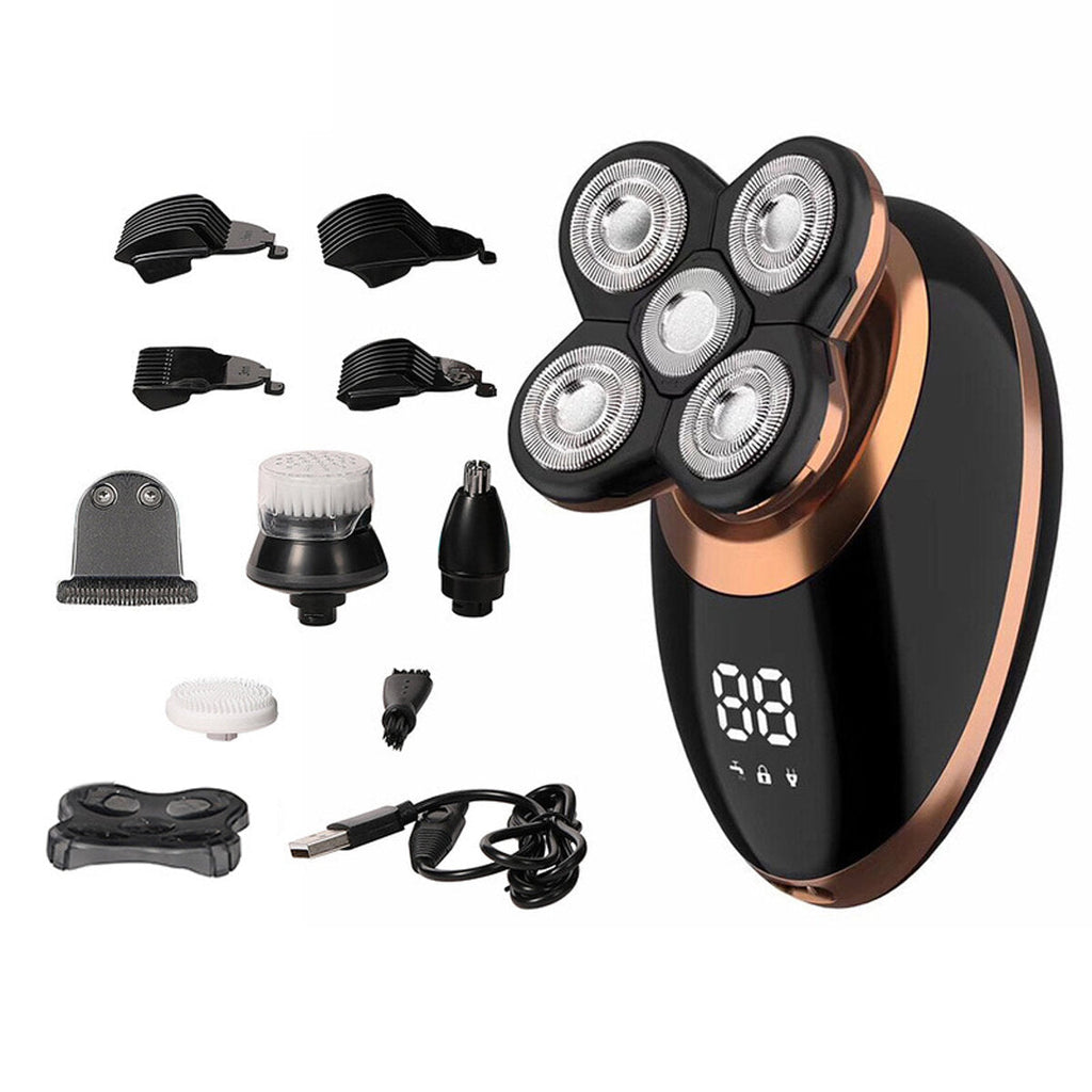 USB Charging Men's Multi-functional Razor Electric Shaved Head Can Be Washed LCD Digital Display
