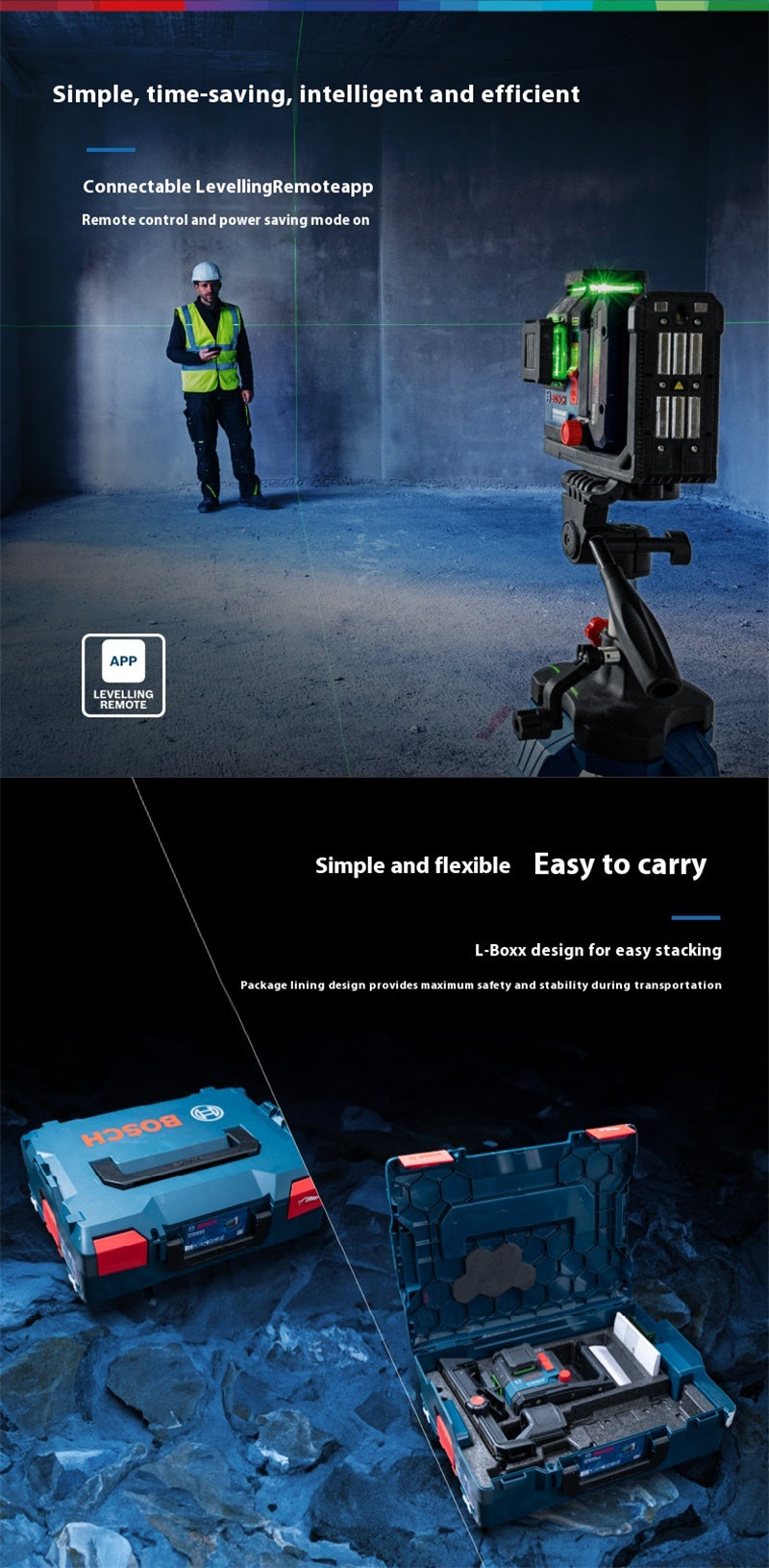 18V-120-33 CG Laser Level 12 Lines 35m Range Extendable to 120m High Precision ± 0.3 mm/m Rapid Self-Leveling IP 65