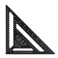 12-Inch Triangle Ruler - Versatile Protractor & Scriber Tool for Woodworking, Construction, Durable Aluminum Alloy, Metric/Imperial