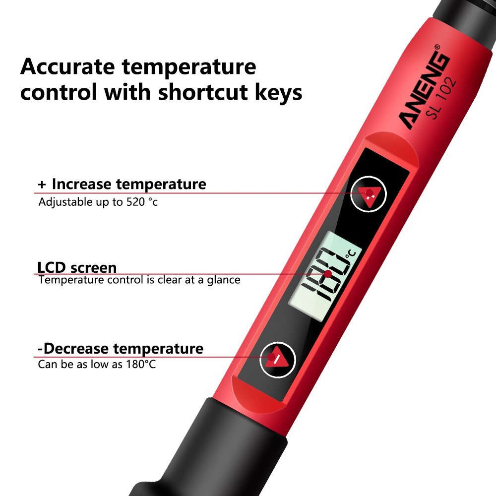 24PCS LCD Digital Display Screen Multi-function Electric Soldering Iron Adjustable Temperature Soldering Tools Kit