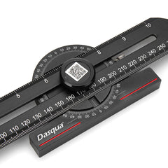 CNC Precision Gauge Ruler with 360° Rotation, Dual Metric & Inch Measurements, Durable Anodized Aluminum, Black