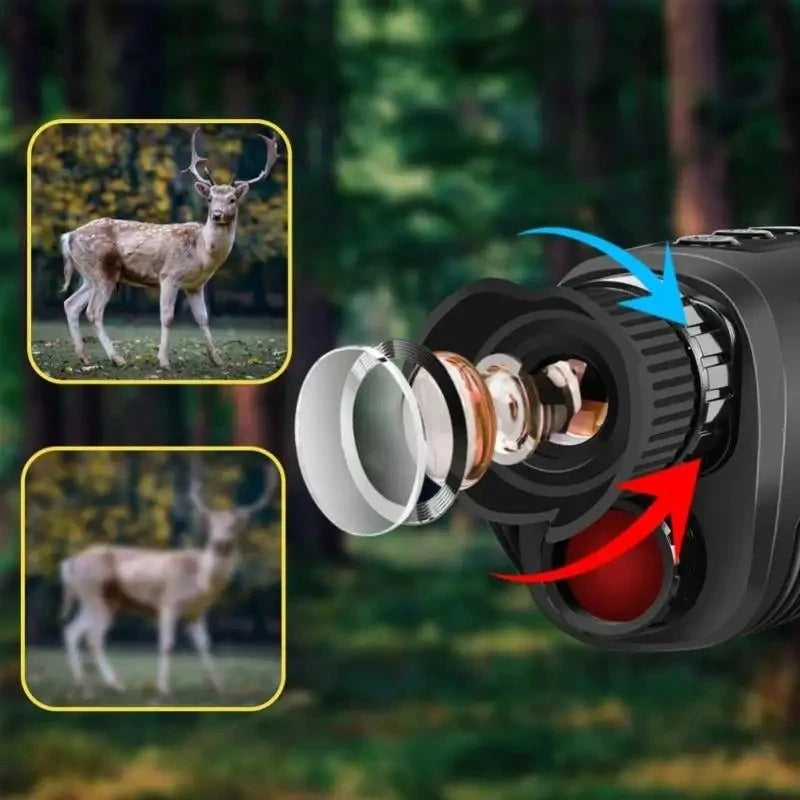 1080P HD Night Vision Monocular, 5X Zoom, 300m Infrared Camera, IPX4 Waterproof, Outdoor Hunting Telescope