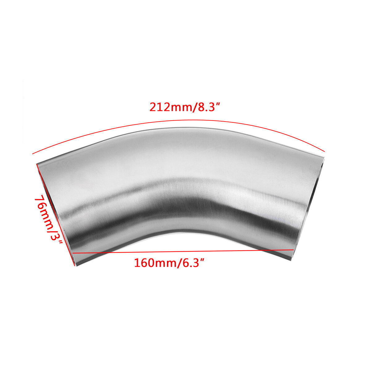 1.5 / 2 / 2.5 / 3" OD 45 Degree Exhaust Pipe Bends Tube Elbows  Stainless Steel