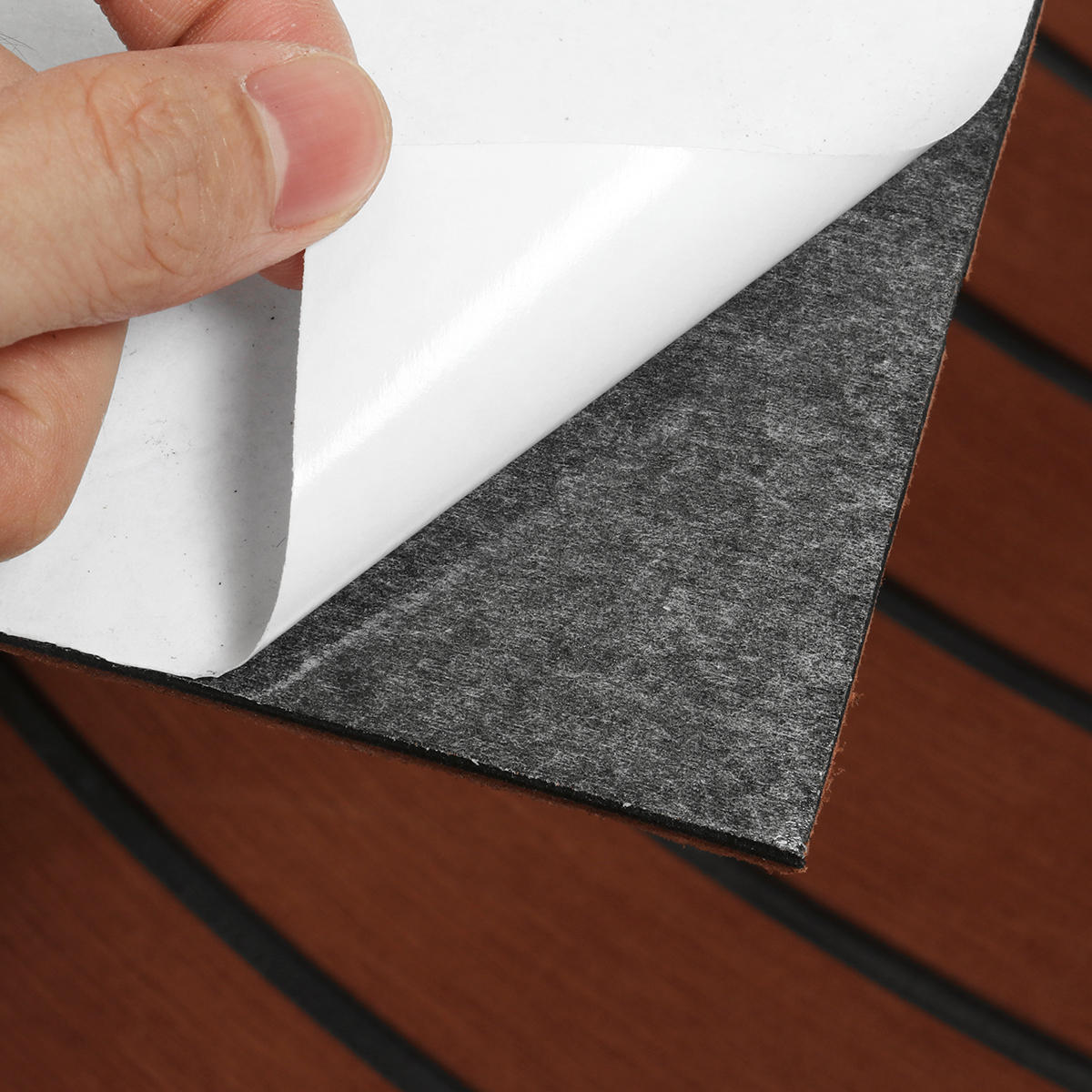 2400x450x6mm Brown EVA Foam Boat Flooring Mat Teak Decking Yacht Sheet 94x18 Inch Faux Teak