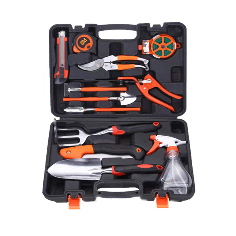 Aluminum Alloy Garden Tool Box Elbow Branch Shears Big Wood Saw Aluminum Alloy Shovel 12 Piece Garden Tool Set
