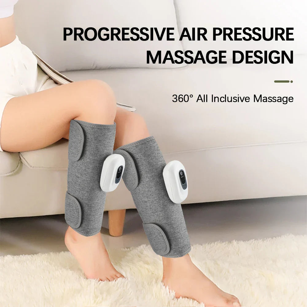Electric Calf & Leg Massager with Air Pressure & Hot Compress - 4 Levels Massage for Muscle Relief & Blood Circulation