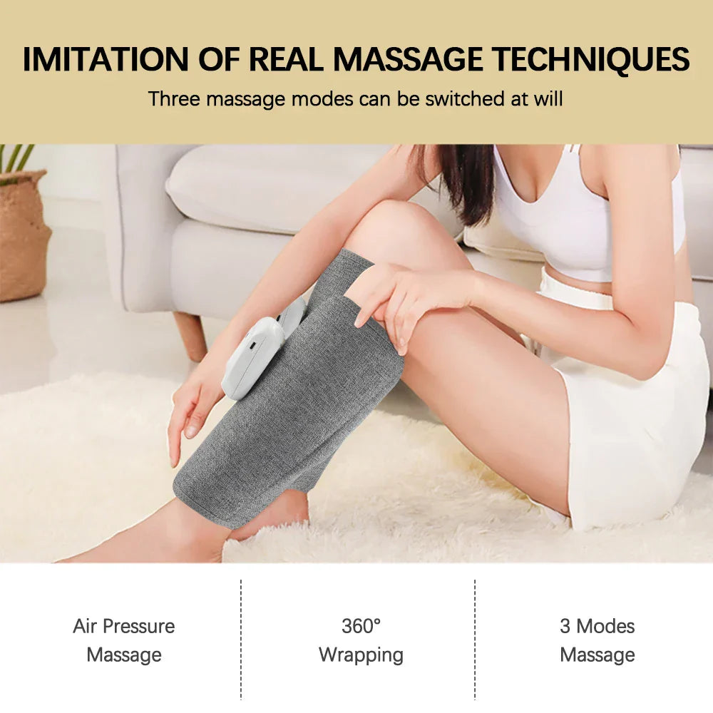 Electric Calf & Leg Massager with Air Pressure & Hot Compress - 4 Levels Massage for Muscle Relief & Blood Circulation