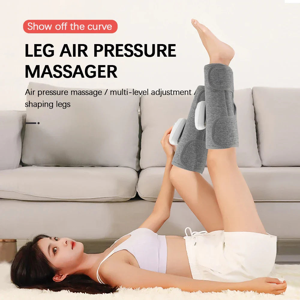 Electric Calf & Leg Massager with Air Pressure & Hot Compress - 4 Levels Massage for Muscle Relief & Blood Circulation