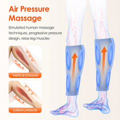 Electric Calf & Leg Massager with Air Pressure & Hot Compress - 4 Levels Massage for Muscle Relief & Blood Circulation