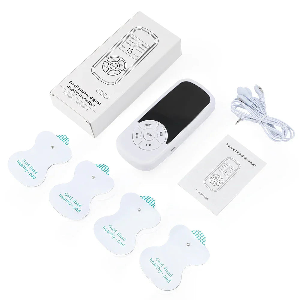 Portable Micro-Current Body Massager with 6 Modes, Adjustable Intensity, LCD Screen, Ideal for Travel and Relaxation