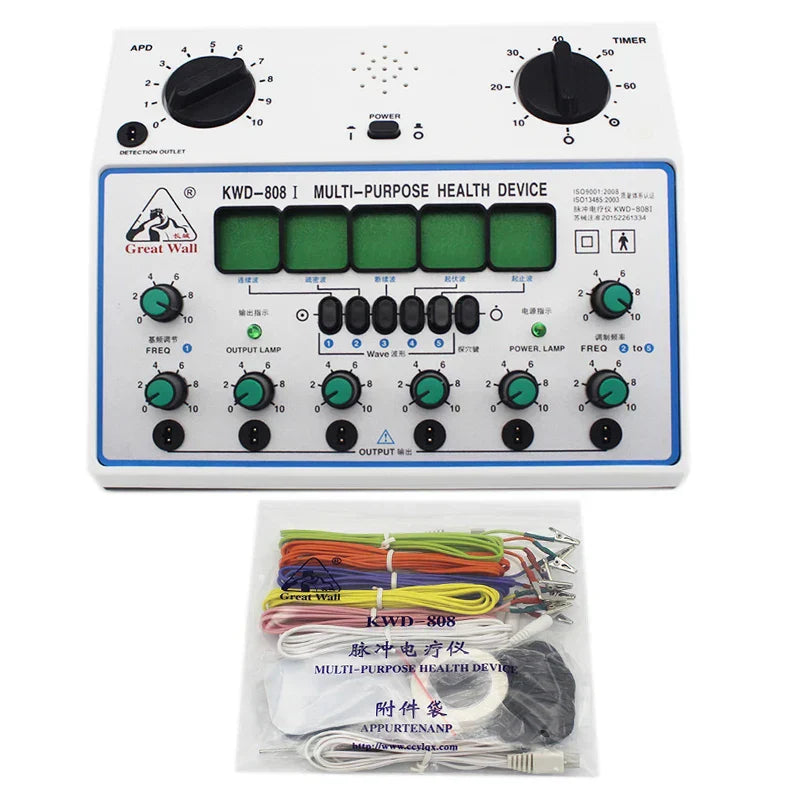 Multipurpose Electronic Acupuncture Machine - 6 Channels, Needle-Free Therapy for Pain Relief & Health Improvement