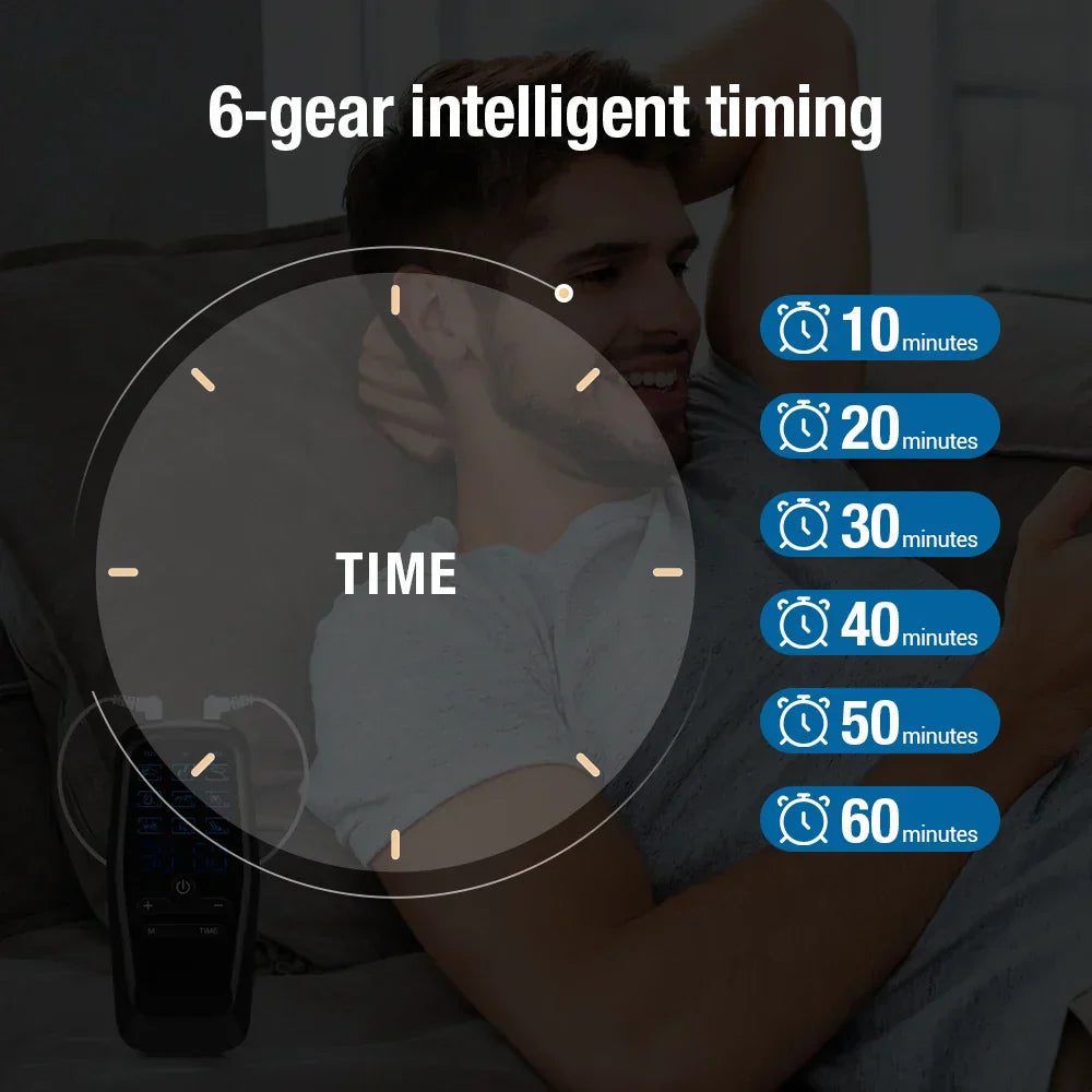 TENS EMS Massage Device with 9 Modes, Dual Output, 30 Intensity Levels, Rechargeable, for Pain Relief & Muscle Recovery