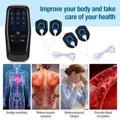 TENS EMS Massage Device with 9 Modes, Dual Output, 30 Intensity Levels, Rechargeable, for Pain Relief & Muscle Recovery