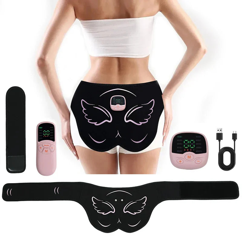 EMS Hips Trainer with Remote Control - Buttocks Toner & Muscle Stimulator, 10 Modes, USB Rechargeable, Elevate Hip Curves