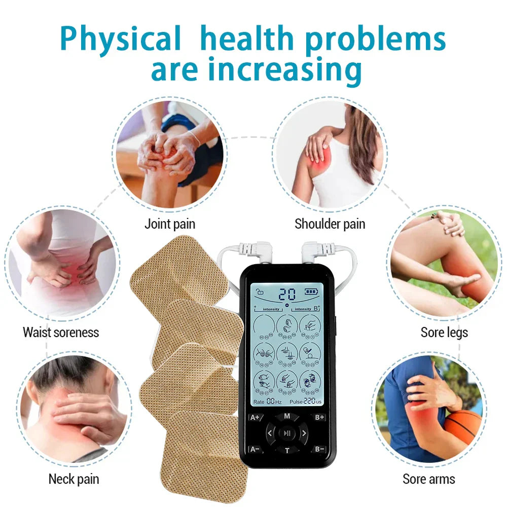 Portable TENS & Muscle Stimulator - DC3.7V Battery, Multifunctional Pain Relief Device for Home Use