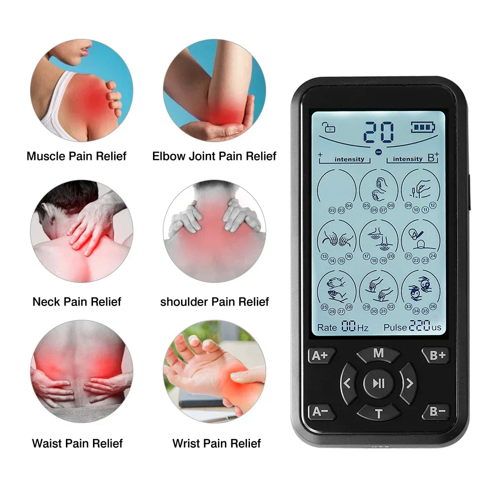Portable TENS & Muscle Stimulator - DC3.7V Battery, Multifunctional Pain Relief Device for Home Use