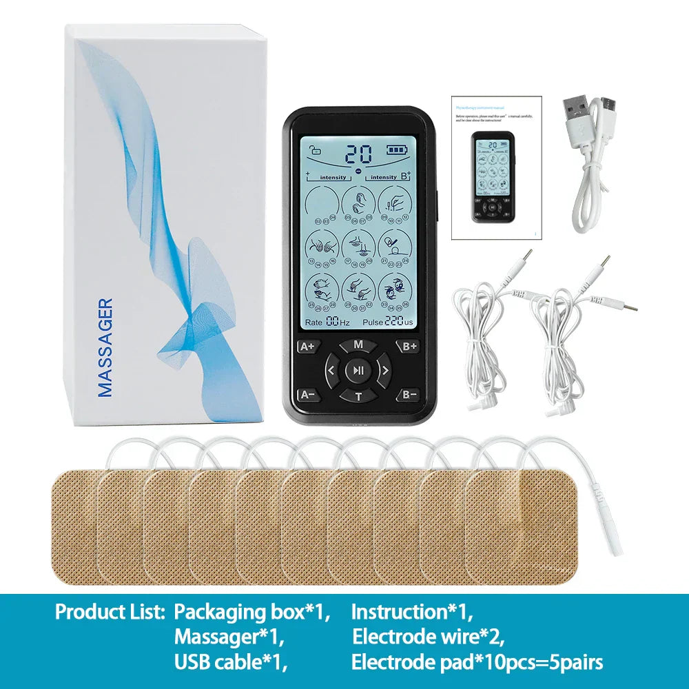 Portable TENS & Muscle Stimulator - DC3.7V Battery, Multifunctional Pain Relief Device for Home Use