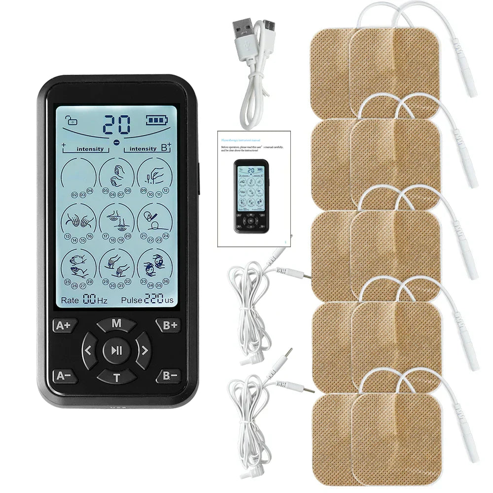 Portable TENS & Muscle Stimulator - DC3.7V Battery, Multifunctional Pain Relief Device for Home Use