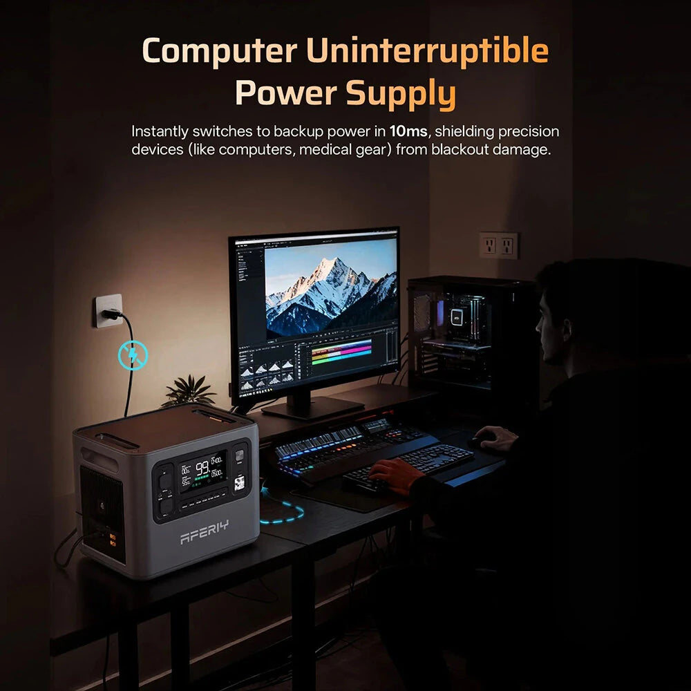 2800W 2048Wh LiFePO4 Portable Power Station, Optional Expansion Battery, 1200W Solar Input, App Control & UPS Backup