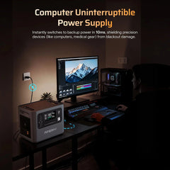 2800W 2048Wh LiFePO4 Portable Power Station, Optional Expansion Battery, 1200W Solar Input, App Control & UPS Backup