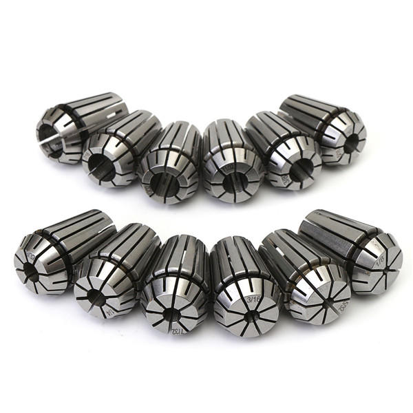 12Pcs 1/8 to 1/2 Inch ER20 Spring Collet Set for CNC Milling Lathe Tool