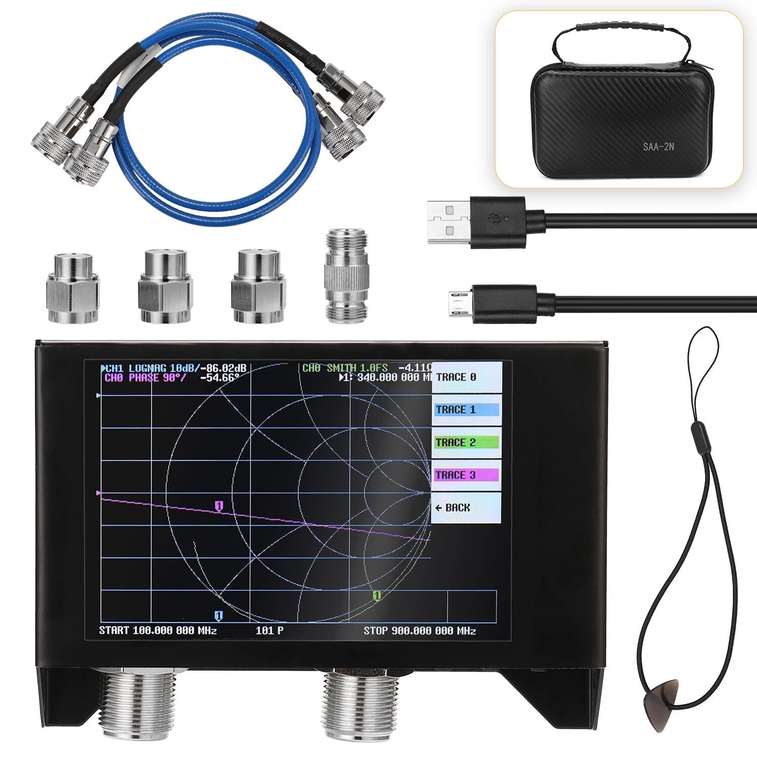 3GHz 2.2 Version 3000mAh Battery Vector Network Analyzer Kit HF VHF UHF Antenna Analyzer 4Inch Display