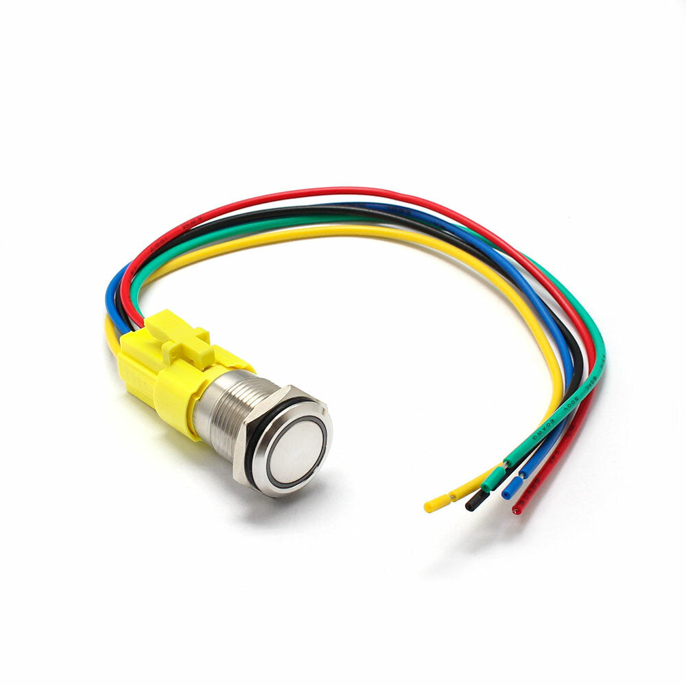 16mm 12V 24V 36V 5A LED Horn Push Button Dashboard Momentary/Latching Metal Switch For Car Boat Waterproof