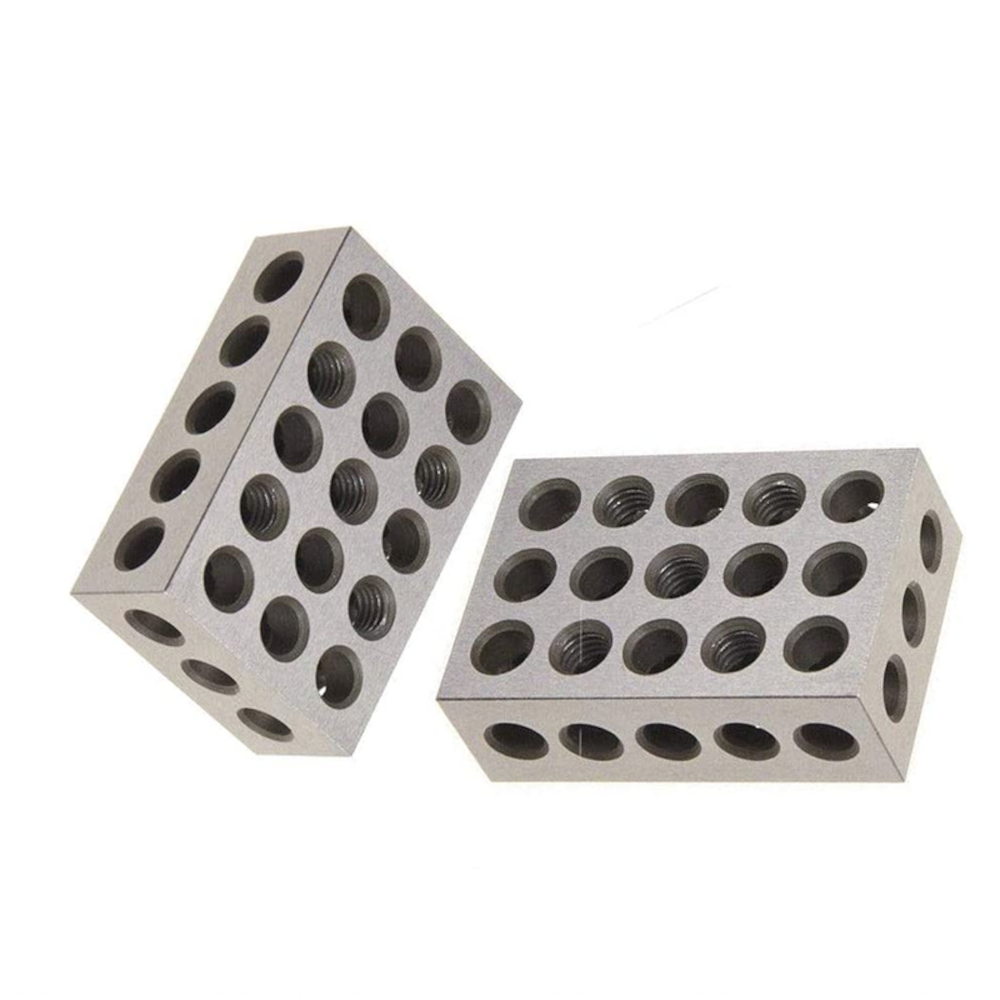 2pcs 1x2x3 Inch Blocks 23 Holes Parallel Clamping Block Lathe Tools Precision Block