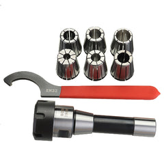 R8-ER32 Collet Chuck Milling Tool Holder with 6Pcs ER32 Spring Collets Set for CNC Tool