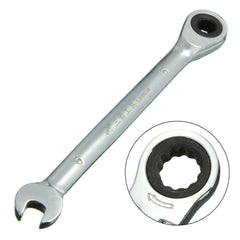 Flexible Pivoting Head Ratchet Combination Spanner Wrench Garage Metric Tool 6 Size