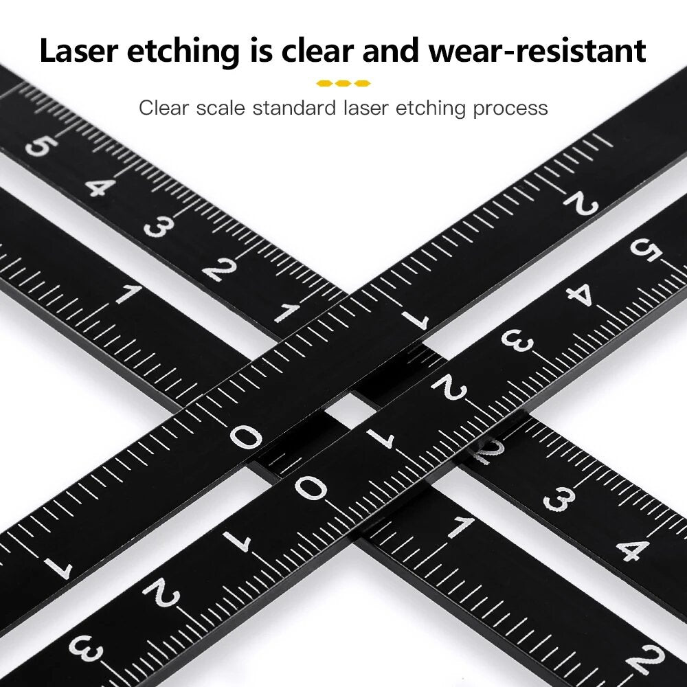 Universal Multi-Angle Measuring Ruler - Durable Aluminum Alloy, Accurate Laser-Etched Marks, Time-Saving Tool for Various Projects