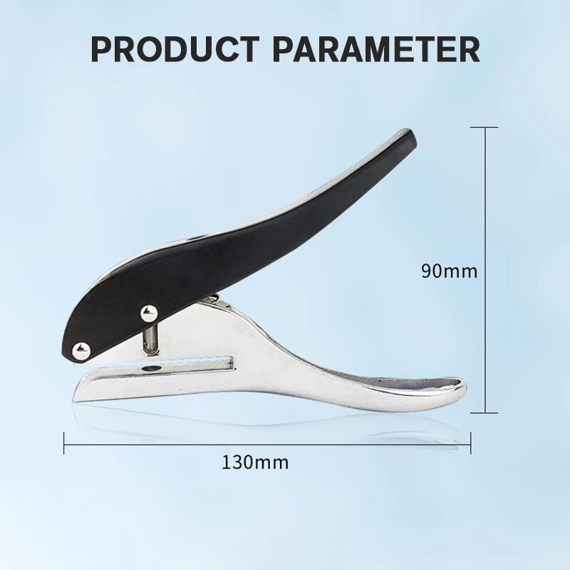 Silver Metal Handheld Hole Puncher - 3mm/8mm Hole Size, Ideal for Paper, Not for PVC Over 2.0MM Thickness