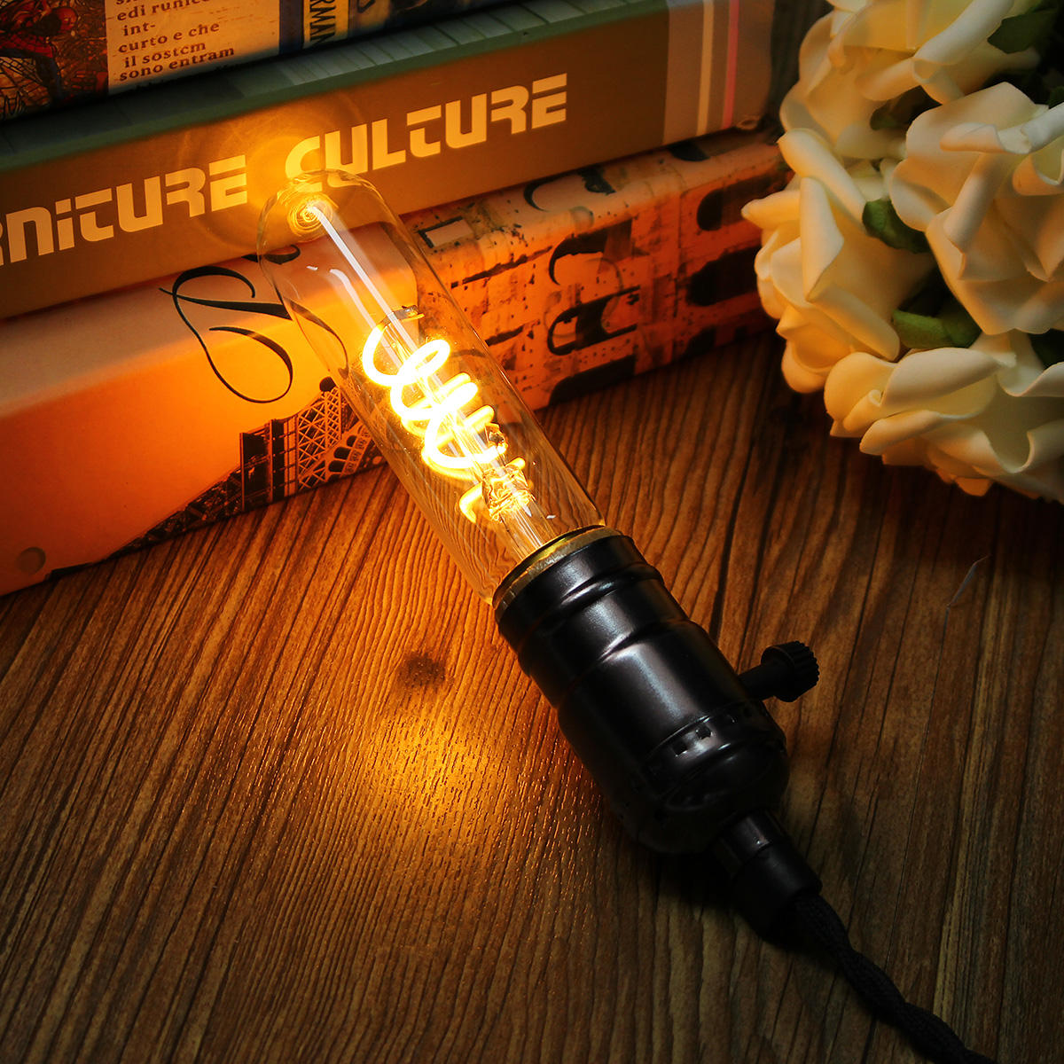 Dimmable LED Vintage Retro Industrial Lamp Indoor Lighting Filament Light Bulb AC220V