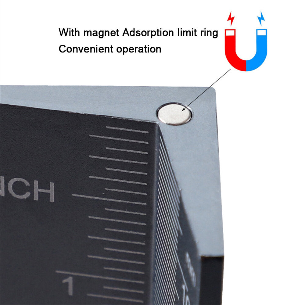 Aluminum Alloy Drill Bit Depth Stop Collar Locator with Magnetic Tool, Dual-Sided Scale, 0-100mm Measuring Range