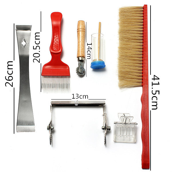 8PCS Equipment Smoker Brush Uncapping Fork Queen Catcher Comb Tool Beekeeping