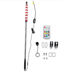12V 3FT/4FT/5FT LED 4WD Strip RGB Color Whip America USA Flag Light With Remote Control For Jeep ATV UTV RZR Motorcycle Accessories