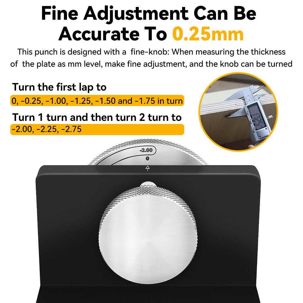 Precision Hole Driller Tool - Durable Aluminum & Stainless Steel, Micro-Adjustment, 2-in-1 for Woodworking Projects