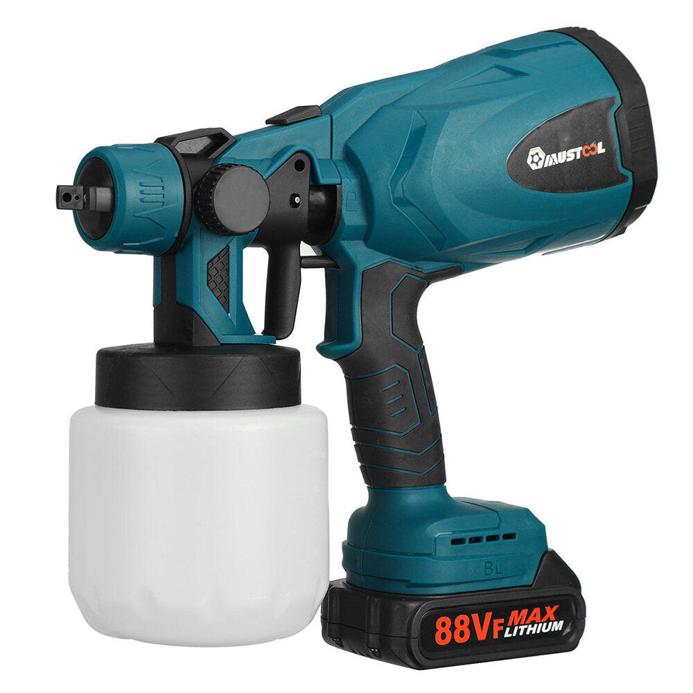 1300W 25000RPM Cordless Paint Sprayer Spray Guns with Nozzles 800ML Pot