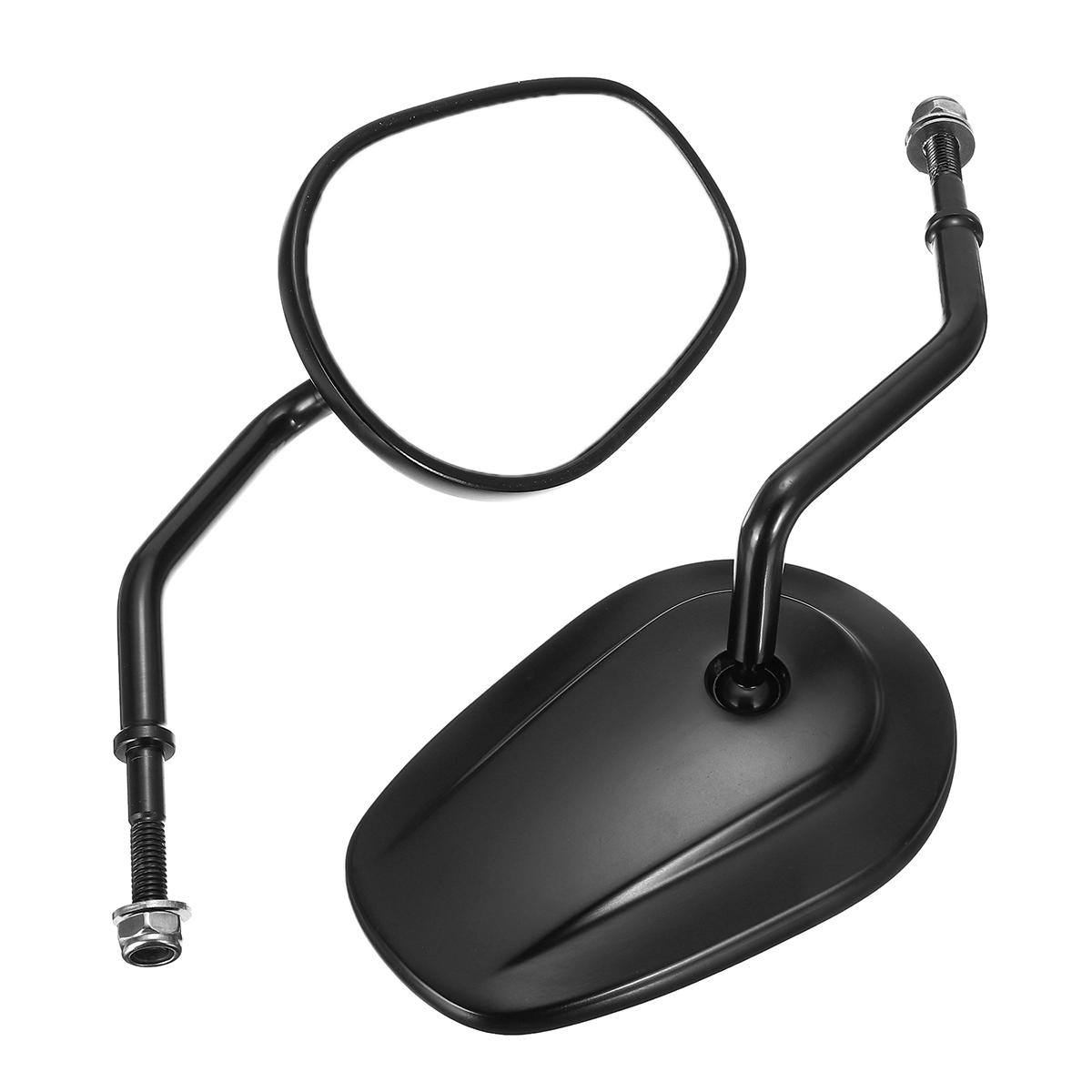 8mm Black Aluminum Alloy Left Right Rear View Side Motorcycle Mirrors