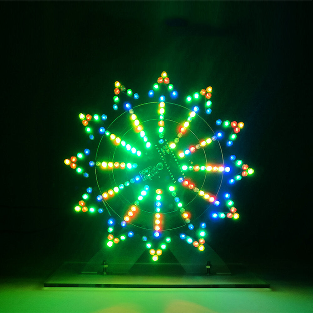 DIY Colorful LED Automatic Rotating Ferris Wheel Kit Electronic Components Diy Music Spectrum Production Kit