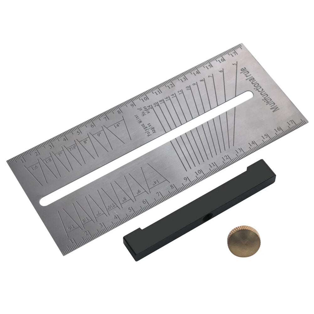 30cm Stainless Steel Multi-Function Square Ruler for Accurate Woodworking Measurements, Lightweight & Portable