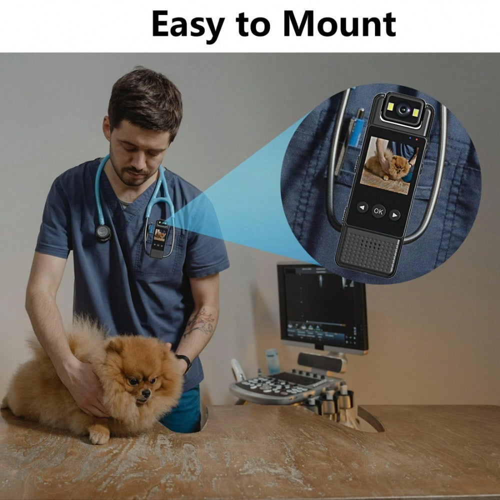 1080P Outdoor Action Camera with 1.3" LCD, Night Vision, WiFi, 128GB Card, Mini Wearable Video Recorder