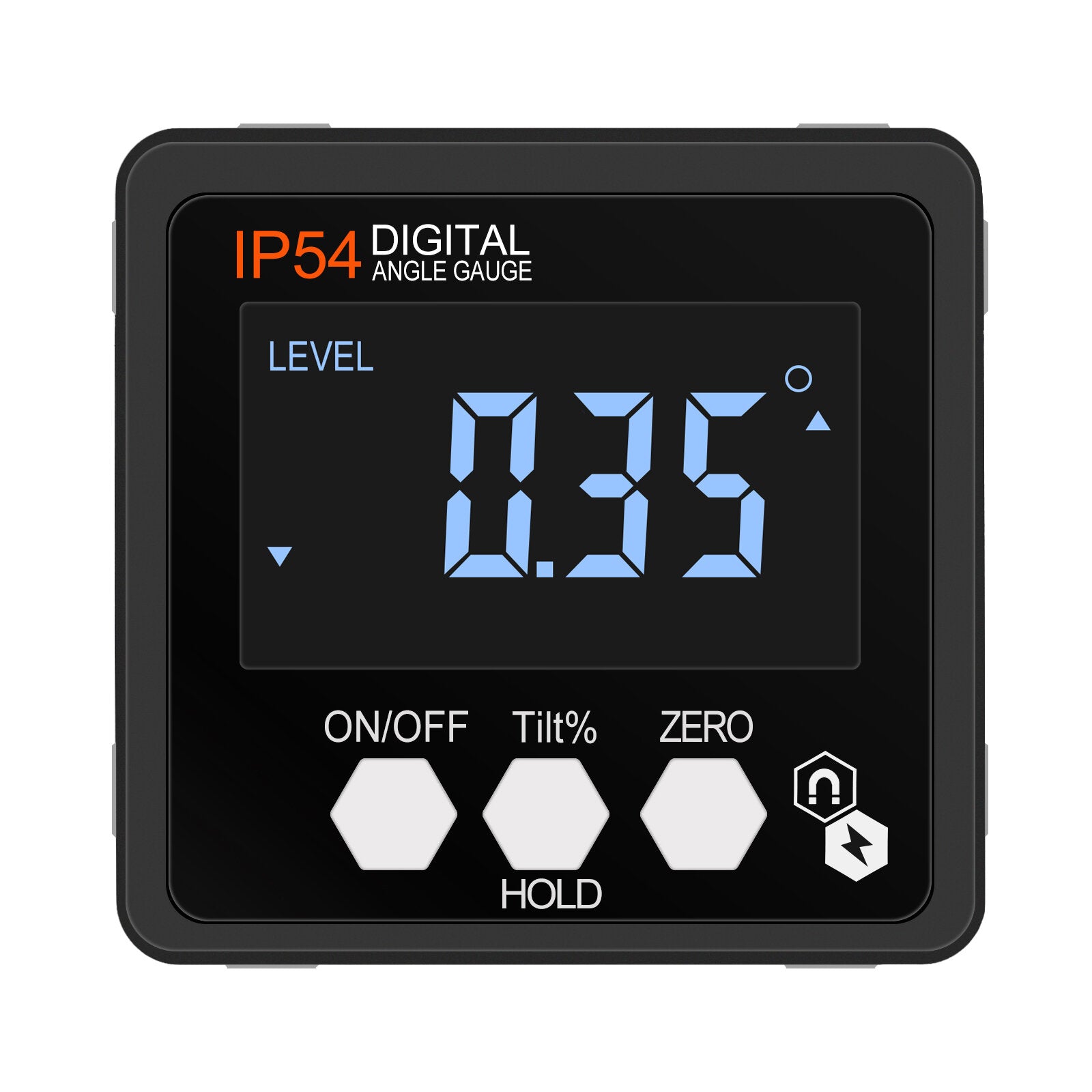Digital Angle Gauge - 2" LCD Display, IP54 Waterproof, Stainless Steel, 0.01mm Resolution, Easy Carry, Inclination Box